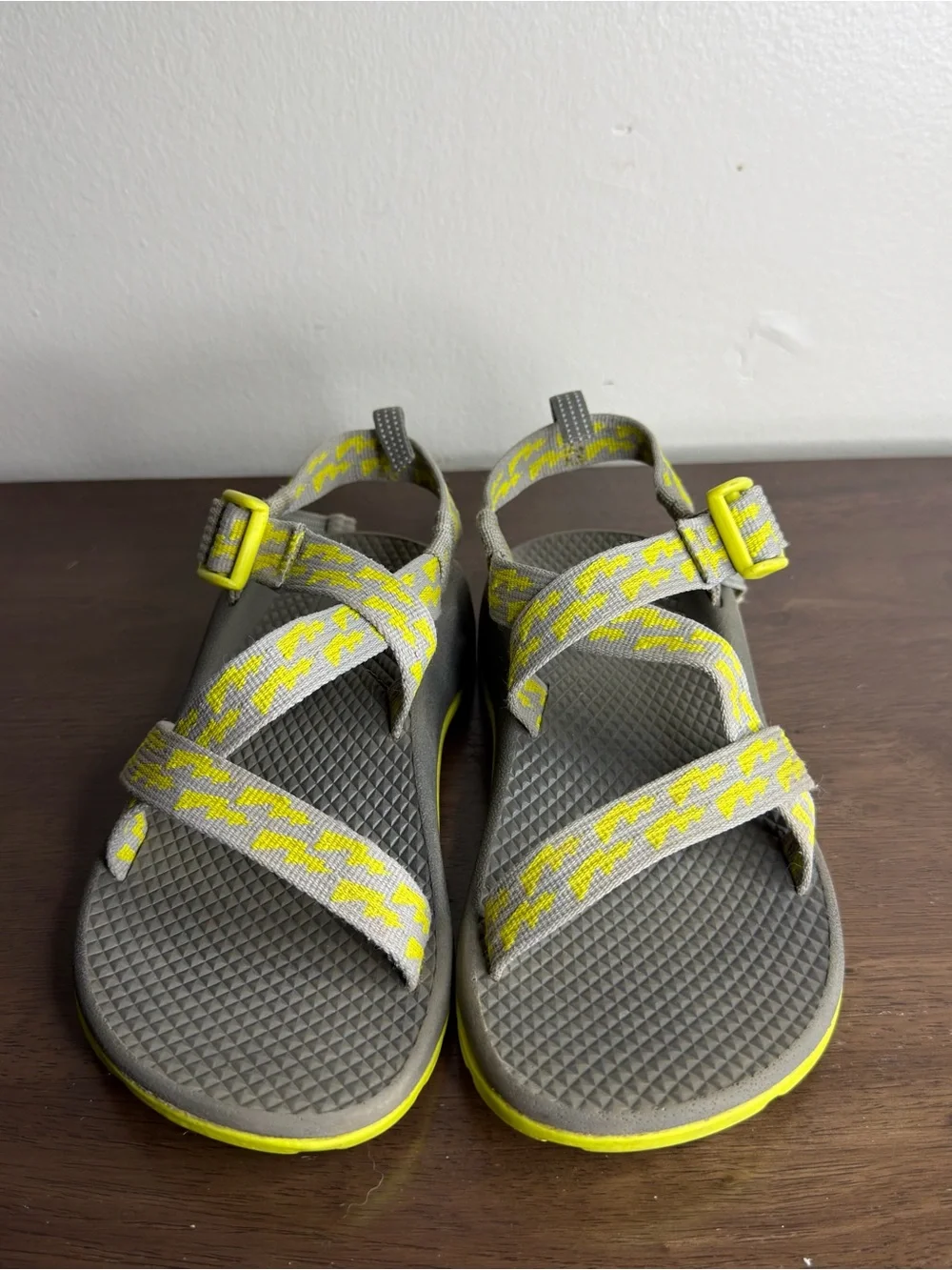 Chaco Z/1 EcoTread Gray & Neon Yellow Sandals 2 Kids